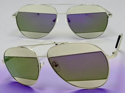 GAFAS DE SOL clásicas vintage estilo retro para hombres o mujeres marco plateado lentes moradas Foto 1 de 4