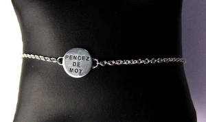 Efva Attling Bracelet Mini Pencez De Moy Sterling Silver 7.5" Chain - Picture 1 of 4