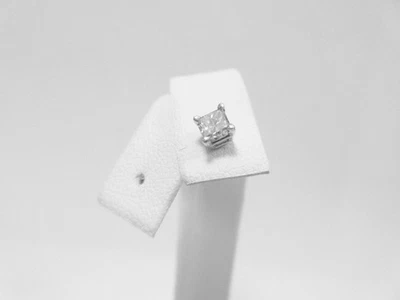 Pendiente de diamantes para hombre único oro blanco princesa natural 0,24 quilates 14 k sólido Foto 1 de 4