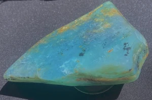 Blue Peruvian Opal Caribbean  Sanded Nugget Bright Blue & Gold Colors 70 Grams  - Picture 1 of 15