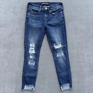 Express Jeans Mid Rise Skinny Stretch Legging Ankle Denim Women’s 00 Short - Picture 1 of 15