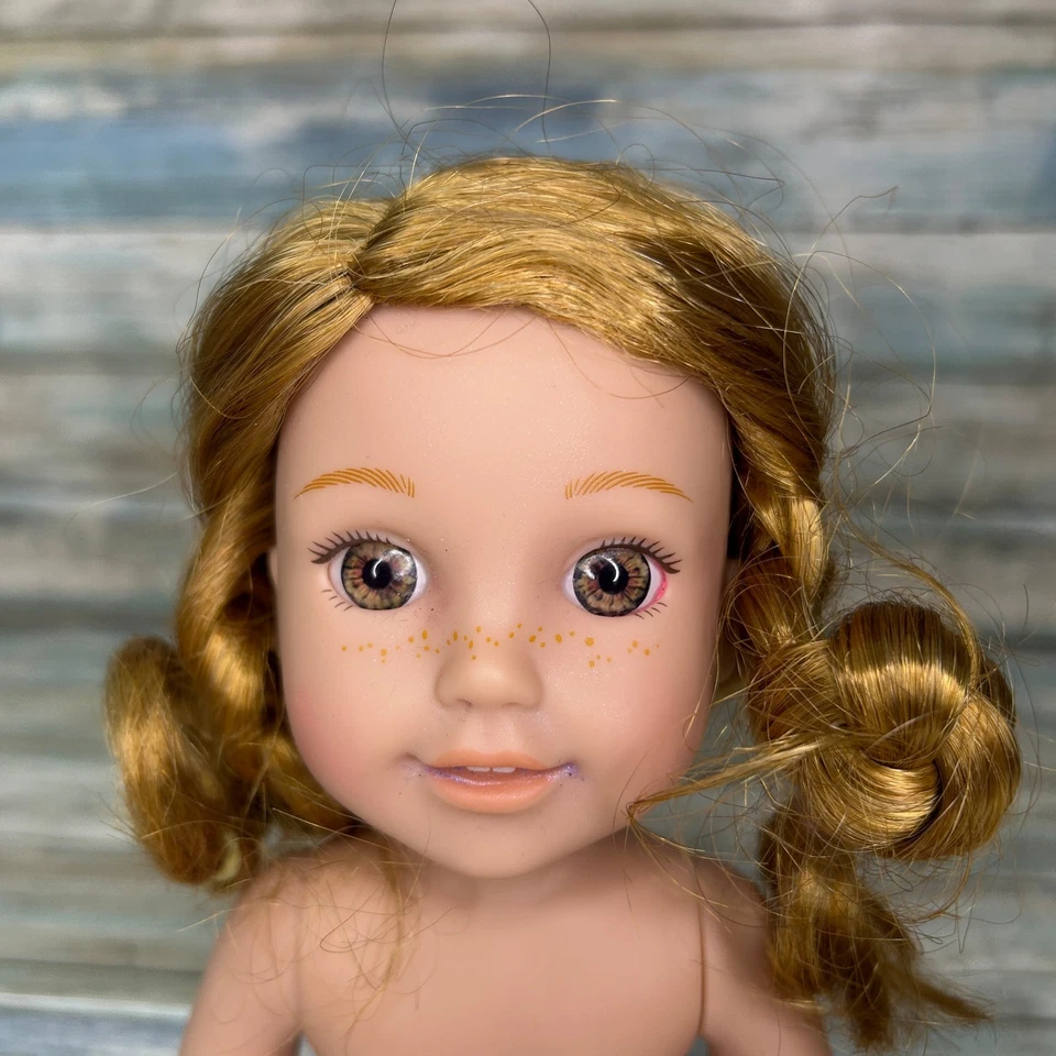 Muñeca Willa Wellie Wishers American Girl pelo rojo avellana ojos piezas de reparación rizadas Foto 1 de 4