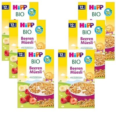 6x 200g Hipp Kinder Beeren Müesli Müsli ohne Zuckerzusatz ab 12. Monat 1-3 Jahre - Bild 1 von 4