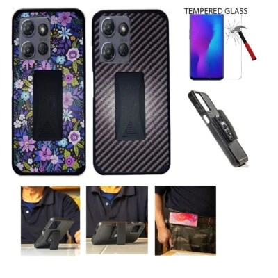 For Motorola moto g (2025)/ Moto G 5G 2025 Case, Patterned Belt Clip Case + TG - Image 1 of 2