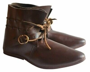 Medieval Leather new Boots Riding Shoes Fancy Armor Renaissance Costume Mens. - Picture 1 of 3