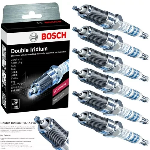 6 bujías dobles de iridio Bosch para Ford Taurus V6-3,5 L 2008-2012 Foto 1 de 3