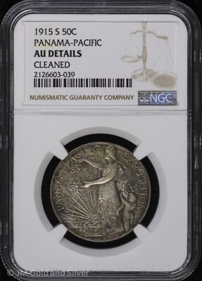 1915-S 50C Panama Pacific Commemorative Half Dollar NGC AU Details - Image 1 of 4