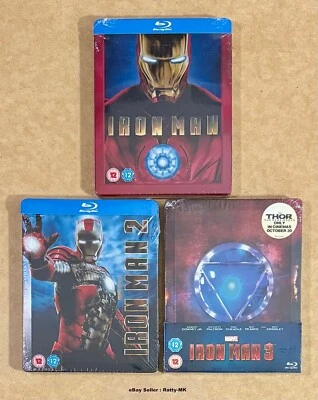 IRON MAN - UK EXCLUSIVE BLU RAY STEELBOOK COLLECTION - ALL NEW & SEALED - Image 1 of 4