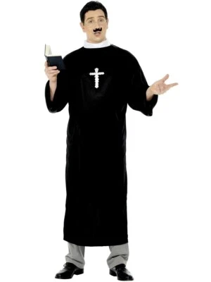 Mens Vicar Priest Robe Costume - Image 1 of 2
