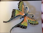 Enamel and Rhinestone Butterfly costume jewelry pendant / pin