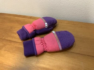 Thinsulate Girls Pink Purple Mittens with Heat Pack Holders Size 4-6X - Picture 1 of 4