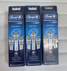 Oral-B Professional Dual Clean Toothbrush Heads Lot of 9 NEW