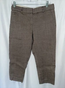 Theory Herringbone Brown Carpri Pant 21” Inseam Size 6 - Picture 1 of 10