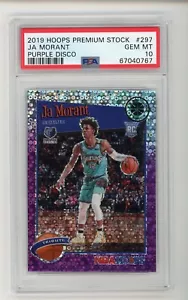 JA MORANT 2019 Panini Hoops Premium Stock PURPLE DISCO #297 PSA 10 Grizzlies - Imagen 1 de 1