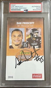 DAK PRESCOTT AUTO PSA DNA Hard Signed 2016 Senior Bowl TRUE Rookie Card RC 🔥 - Picture 1 of 3