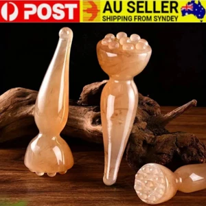 Natural Rose Quartz Facial Jade Gua Sha Stone Beauty Massage Tool Face Massager - Picture 1 of 10