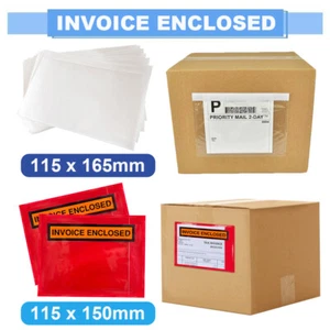 Invoice Enclosed Document Envelope Packing Slip List Printed Sticker Pouch - Picture 1 of 7