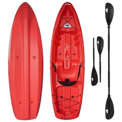 F2 Marken Kajak Axxis - Angelkajak 1 Sitzer mit Paddel Rot 2024/25