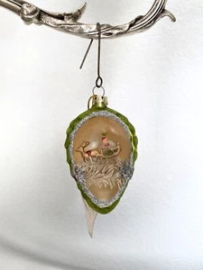 WITH TAGS! BETHANY LOWE Pinecone Green Glass Christmas Ornament Holiday Decor - Picture 1 of 10