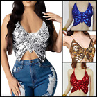 Ladies Sequin Butterfly Top Party Tops Adjustable Club Fancy Dress Sexy Summer