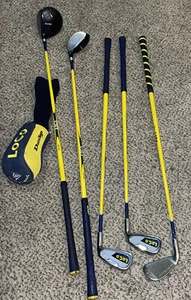 5 Dunlop Junior Clubs-Loco Crazy Long, right handed 1 & 3 Drivers; 5, 7, 9 Irons - Picture 1 of 10