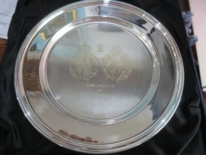 1981 PRINCESS DIANA & PRINCE CHARLES SOLID SILVER WEDDING PLATE 294 GRAMS - Picture 1 of 9