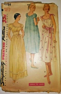 Simplicity Nightgown in 2 Lengths Pattern 4684, Size 14 Misses - Cut - Picture 1 of 1