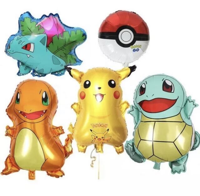 50 Art Globos Pokemon Pikachu Pokebola Charmander Cumpleaños