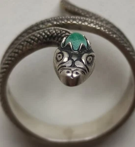rare vintage silver ring "Queen snake" with stone sk22 - Picture 1 of 5