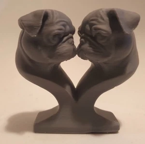Statua Cuore con Due Carlini in Stampa 3D – Design Romantico – Nero, Grigio o Bi - Foto 1 di 3