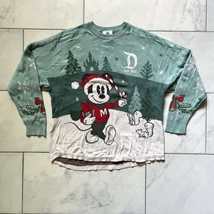 Disney Resort Spirit Jersey Mickey Mouse Camisa Mediana Azul Tejido Invierno Nieve - Imagen 1 de 16