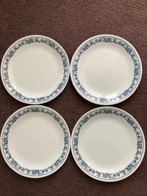 Juego De 4 Platos De Cena Corelle 0LD TOWNE CEBOLLA AZUL 10-1/4" De Colección Foto 1 de 3