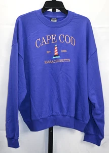Sudadera Pullover Cape Cod Massachusetts Púrpura Manga Larga Talla M Nueva con Etiquetas - Imagen 1 de 5