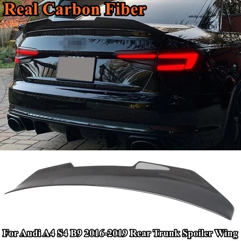 Alerón trasero de fibra de carbono real para Audi A4 S4 B9 2016-2019 Foto 1 de 3