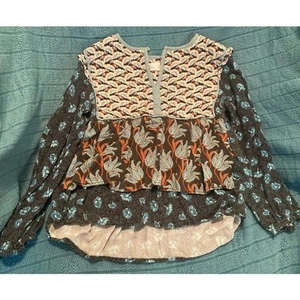 Zara Girls Multi-print Boho Floral Blouse ~ Perfect School Pics! Sz 7 - Picture 1 of 6