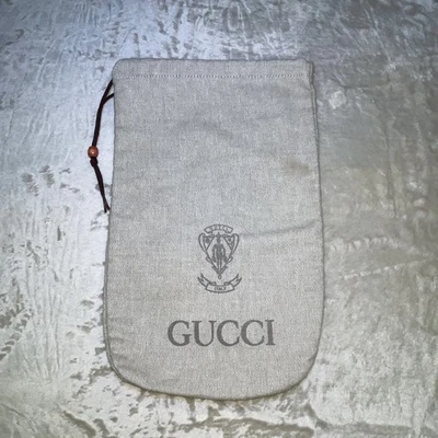 Gucci Bolso Cubierta Antipolvo Cordón Blanco Verde 14” x 9” De Colección Auténtico Italia Foto 1 de 4