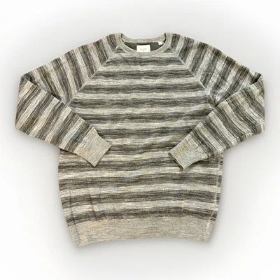 Billy Reid Sweater Mens XL Gray Pullover Wool Linen Knit Thermal Italy Made - Image 1 of 3