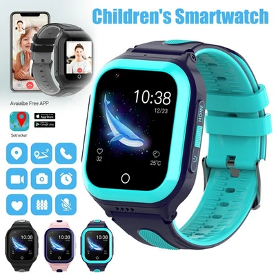 Kids Tracker Smart Watch 4G SIM Camera SOS Video Voice Call LBS WIFI Location - Image 1 of 4