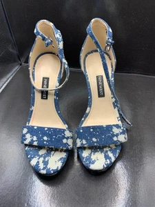 Sandalias de salón nine west denim floral maná talla 5M - Imagen 1 de 7