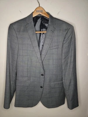 JF J.Ferrar - Slim Fit Suit Jacket, Men's Size 40R, Gray/Black - Plaid  - Image 1 of 4
