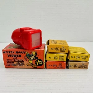 Vintage Mickey Mouse Viewer 1940s Craftsmen's Guild & 5 Film Strips Disney - Picture 1 of 13