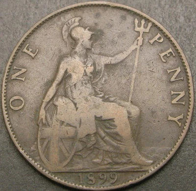 GREAT BRITAIN 1 Penny 1899 - Bronze - F/VF - 3348 ¤ - Image 1 of 2