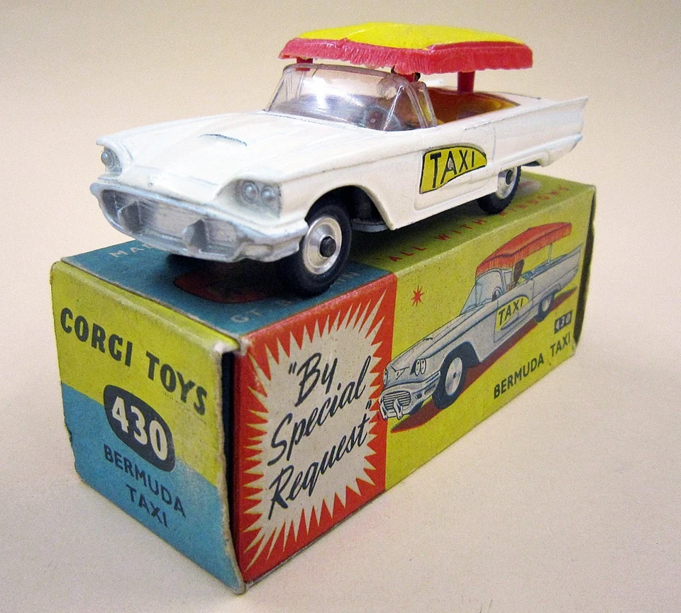 1:43 CORGI TOYS 430 Ford Thunderbird BERMUDA TAXI Weiß  mit OVP,  Zustand neuw. - Bild 1 von 4