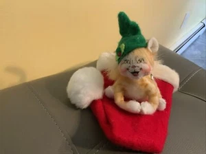 Annalee Kitty On Santa’s Stocking Hat, 2008 In Excellent Condition - Picture 1 of 9