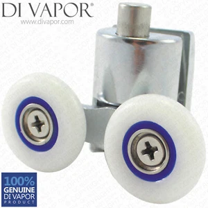 Di Vapor (R) Spring Quadrant Shower Door Double Roller | 6mm to 8mm Glass | Zinc