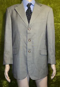 Mens ETRO Italy Gray Check Wool & Silk Paisley Lining Blazer jacket sz 42/52R - Picture 1 of 9