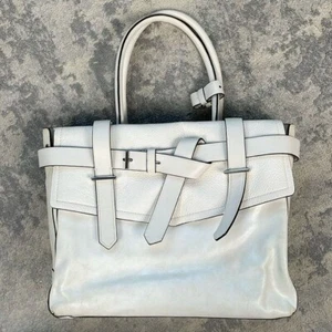 Reed Krakoff Large Boxer Tote Bag Purse White Leather Travel Business - Picture 1 of 16