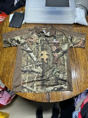 Mossy Oak Break Up Infinity Polo Mens M Camo Hunting Casual Logo Performance - Image 1 of 3