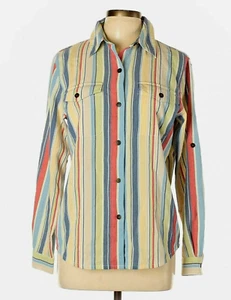 Alfred Dunner Button Down Shirt Sz. 8 Blouse Multi Color Long Or Button Tab 3/4 - Picture 1 of 2