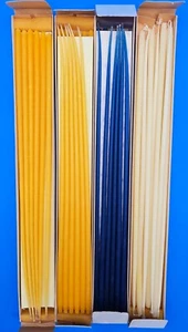 Dansk 16" Taper Candles, 4 Boxes, Yellow, Blue and Ivory - Picture 1 of 4